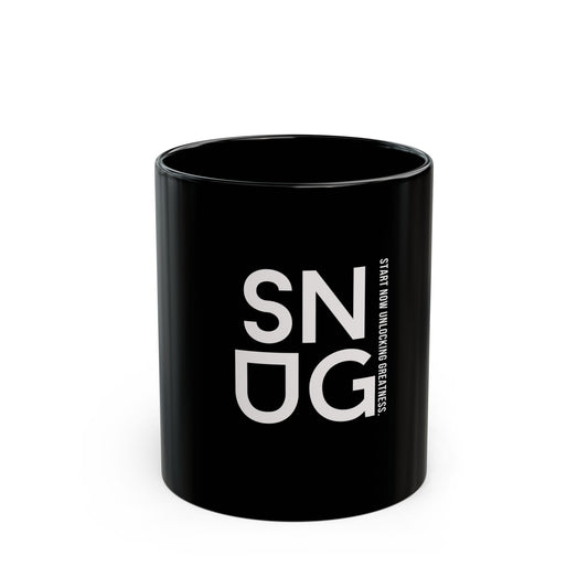 Snug Start Now Black Mug (11oz, 15oz)